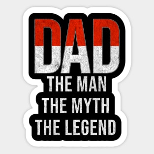 Monacan Dad The Man The Myth The Legend - Gift for Monacan Dad With Roots From Monacan Sticker